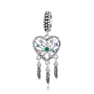 (afbeelding voor) Pandora Style Opengewerkte stamboom hart Hangende Bedel - SCC1445