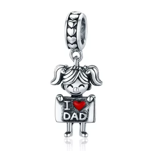 (afbeelding voor) Pandora Style Papa's meisje Hangende Bedel - SCC690
