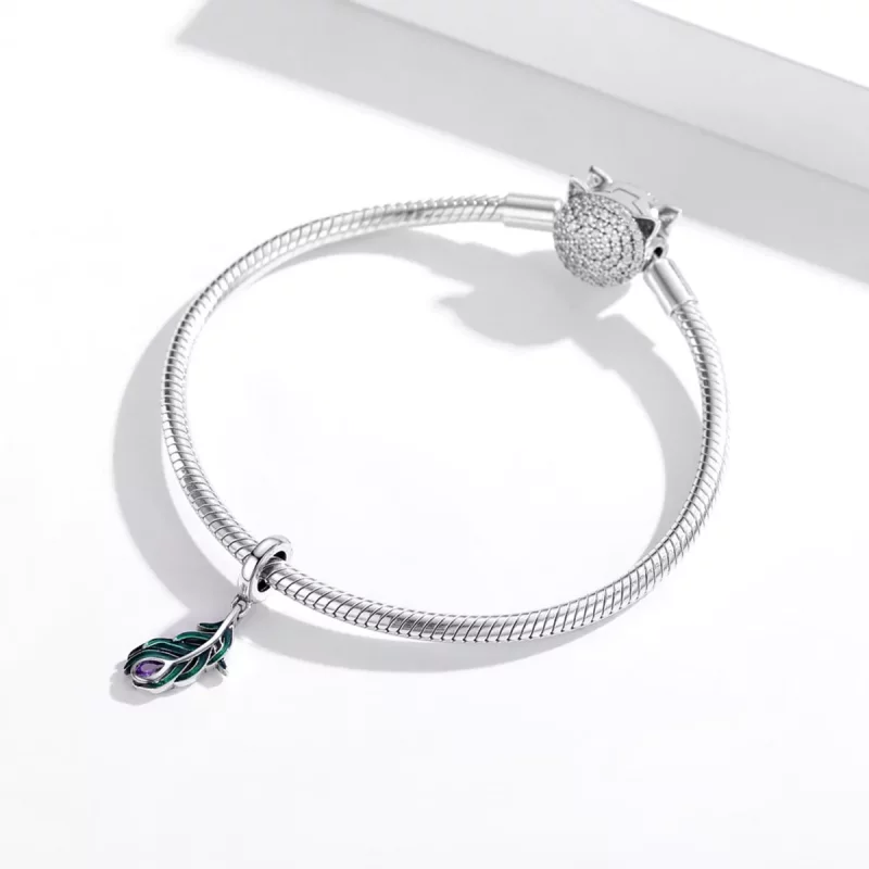 (afbeelding voor) Pandora Style Pauwenveer Hangende Bedel - SCC1704 - Bekijken 3