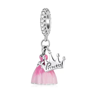 (afbeelding voor) Pandora Style Prinses Jurk Kroon Hangende Bedel - SCC2203