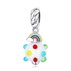 (afbeelding voor) Pandora Style Regenboog glas Hangende Bedel - SCC2225