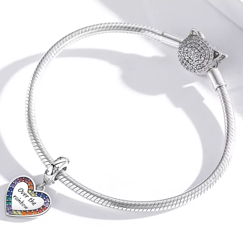 (afbeelding voor) Pandora Style Regenboog Hart Hangende Bedel - SCC2146 - Bekijken 3