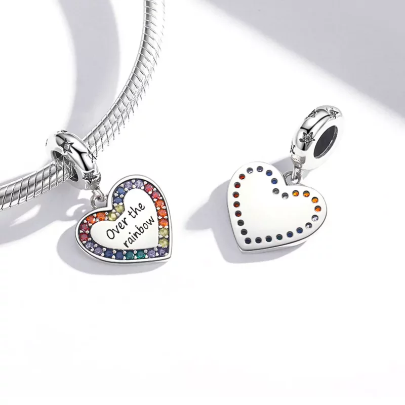 (afbeelding voor) Pandora Style Regenboog Hart Hangende Bedel - SCC2146 - Bekijken 4