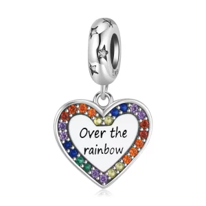 (afbeelding voor) Pandora Style Regenboog Hart Hangende Bedel - SCC2146