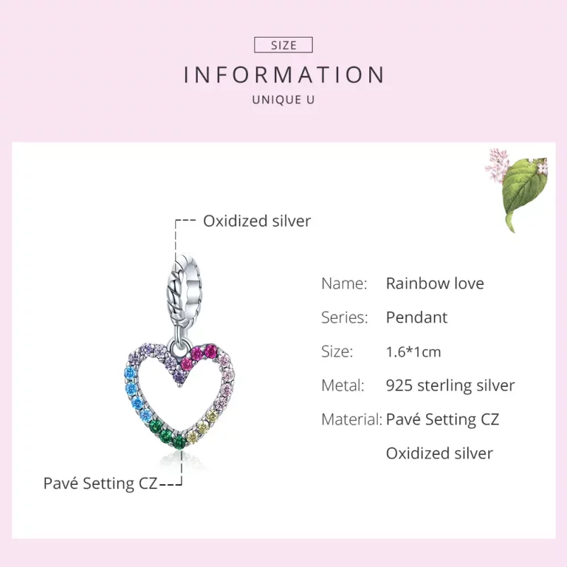 (afbeelding voor) Pandora Style regenboog liefde Hangende Bedel - SCC1851 - Bekijken 5