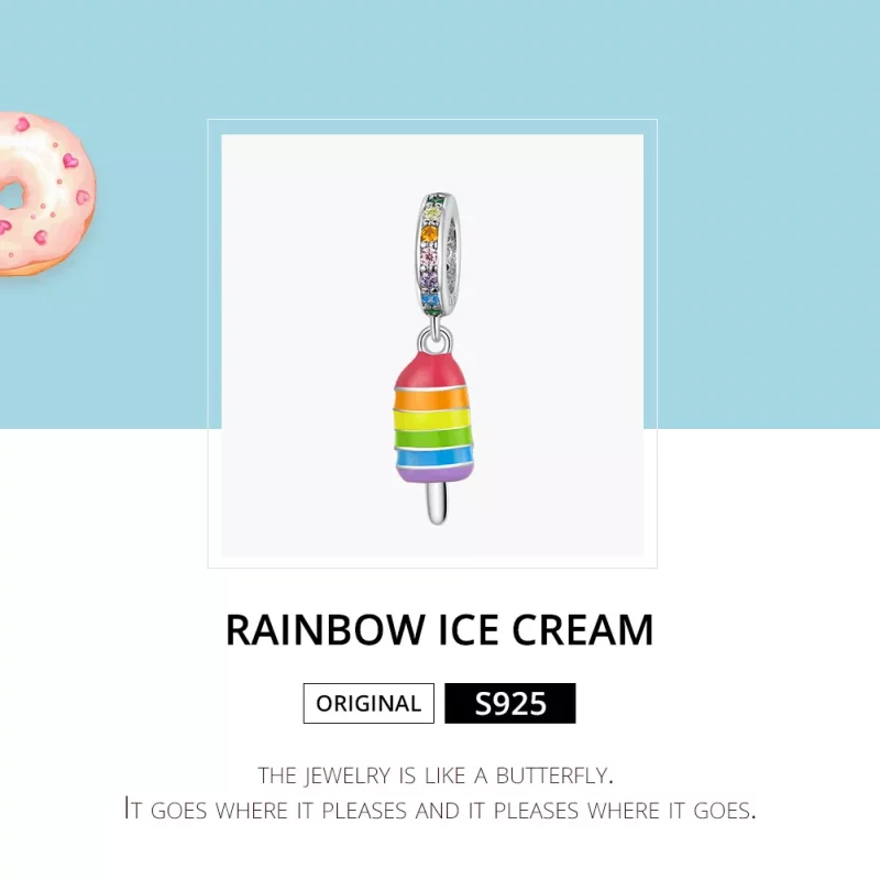 (afbeelding voor) Pandora Style Regenboogijs Hangende Bedel - BSC351 - Bekijken 6