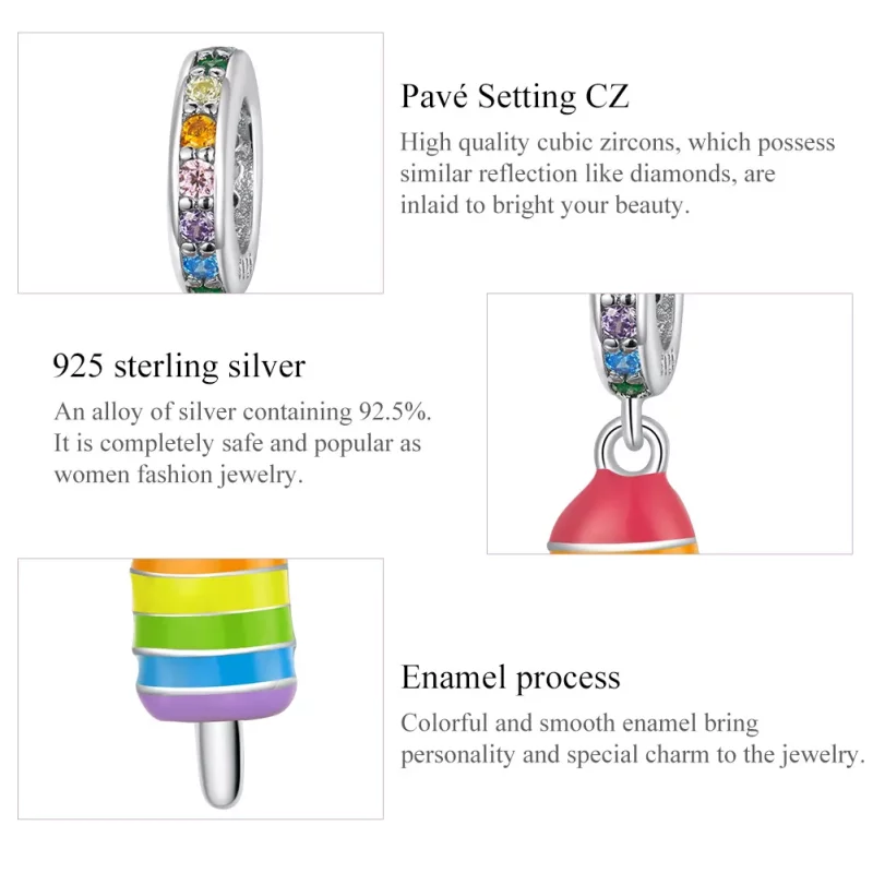(afbeelding voor) Pandora Style Regenboogijs Hangende Bedel - BSC351 - Bekijken 7