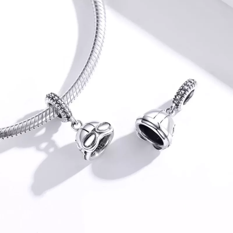 (afbeelding voor) Pandora Style Retro Helm Hangende Bedel - SCC1711 - Bekijken 4