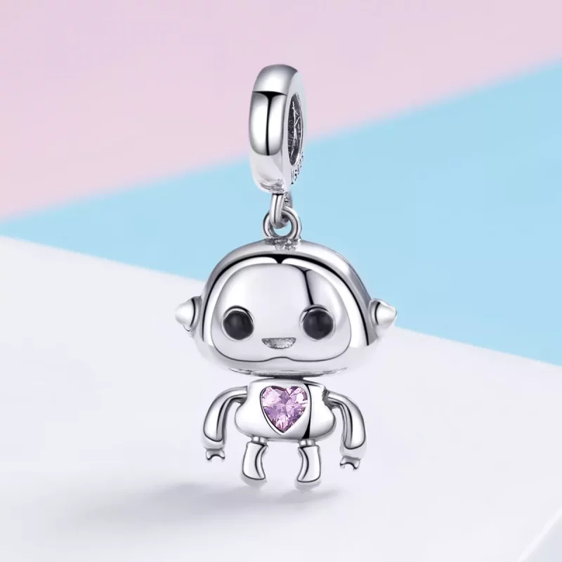 (afbeelding voor) Pandora Style Robot Hangende Bedel - SCC924 - Bekijken 2