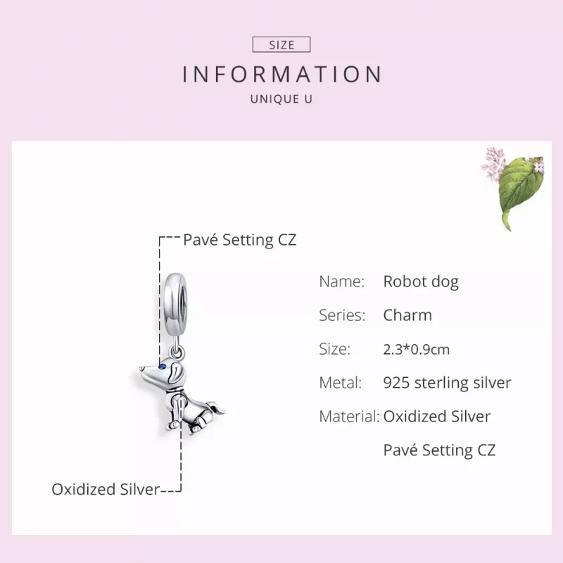 (afbeelding voor) Pandora Style Robothond Hangende Bedel - SCC1468 - Bekijken 7