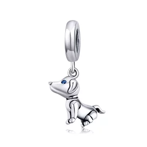 (afbeelding voor) Pandora Style Robothond Hangende Bedel - SCC1468