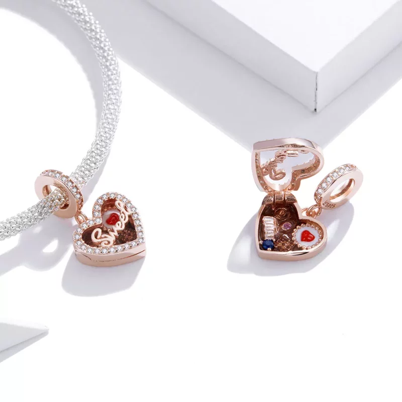 (afbeelding voor) Pandora Style Rose Chocolade Geschenkdoos Hangende Bedel - SCC1670 - Bekijken 4