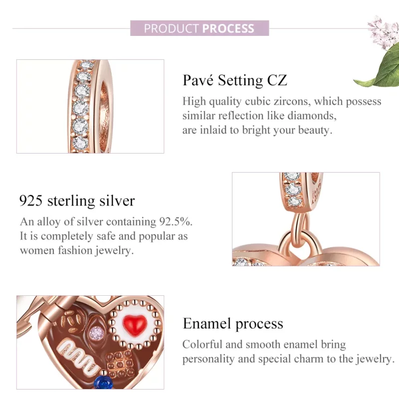 (afbeelding voor) Pandora Style Rose Chocolade Geschenkdoos Hangende Bedel - SCC1670 - Bekijken 8