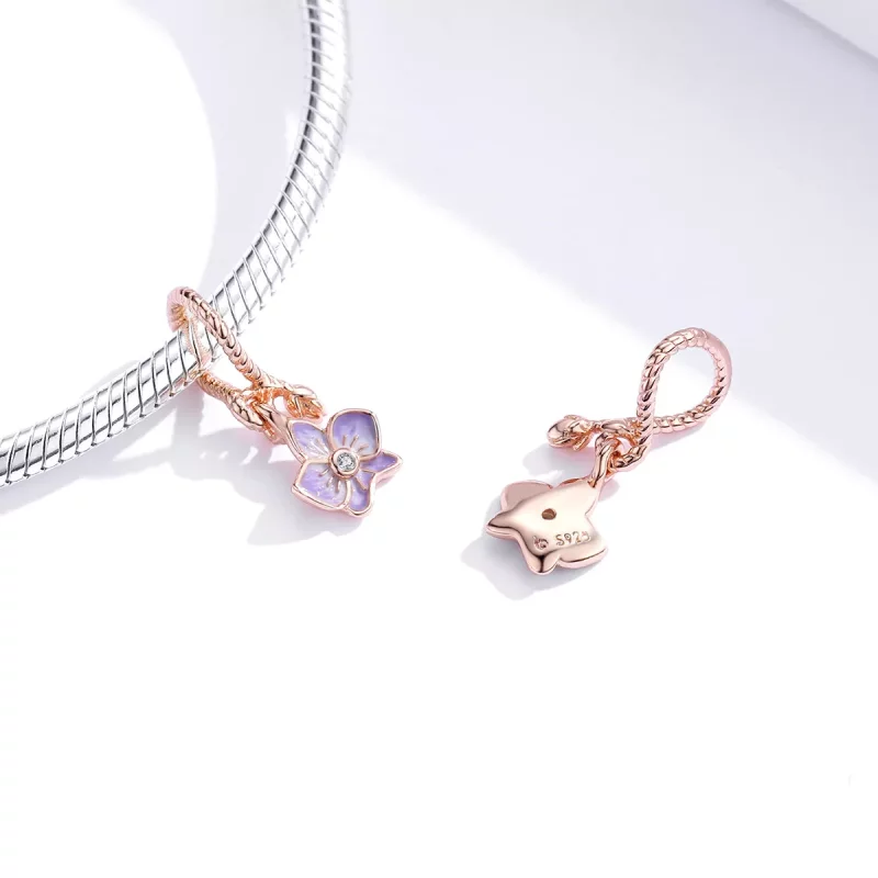 (afbeelding voor) Pandora Style Rose Orchidee Hangende Bedel - BSC287 - Bekijken 3