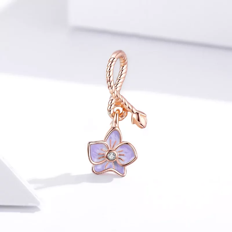 (afbeelding voor) Pandora Style Rose Orchidee Hangende Bedel - BSC287 - Bekijken 4