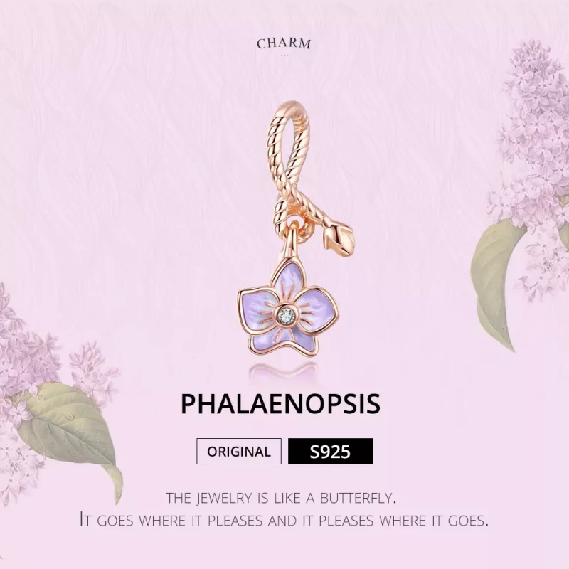 (afbeelding voor) Pandora Style Rose Orchidee Hangende Bedel - BSC287 - Bekijken 6