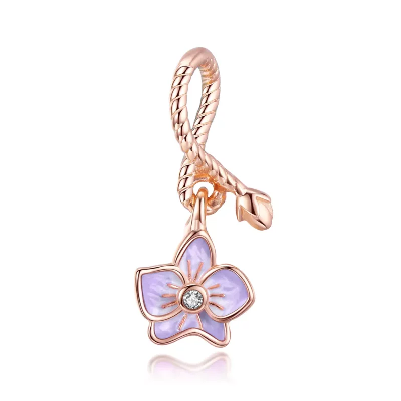 (afbeelding voor) Pandora Style Rose Orchidee Hangende Bedel - BSC287