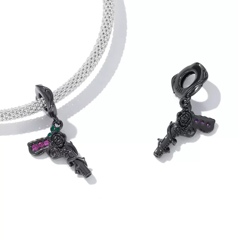 (afbeelding voor) Pandora Style Rose Pistool Hangende Bedel - SCC2241 - Bekijken 4