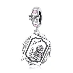 Pandora Style Rose Uitnodiging Hangende Bedel - SCC2262 (afbeelding voor) Pandora Style Rose Uitnodiging Hangende Bedel - SCC2262
