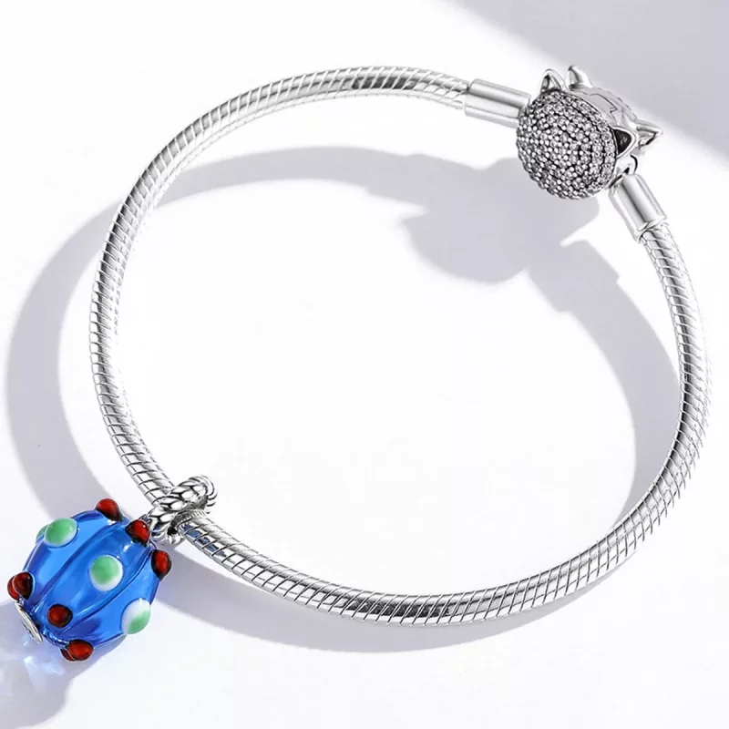 (afbeelding voor) Pandora Style Royal Blue Glazen Kralen Hangende Bedel - SCC1968 - Bekijken 3
