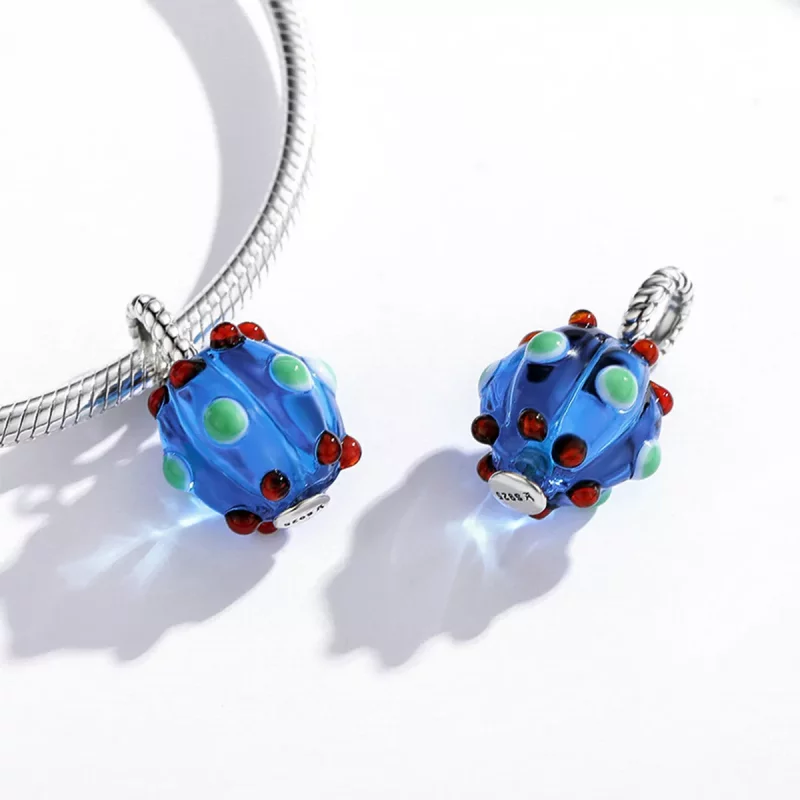 (afbeelding voor) Pandora Style Royal Blue Glazen Kralen Hangende Bedel - SCC1968 - Bekijken 4