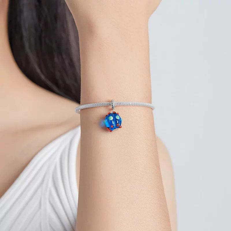 (afbeelding voor) Pandora Style Royal Blue Glazen Kralen Hangende Bedel - SCC1968 - Bekijken 5