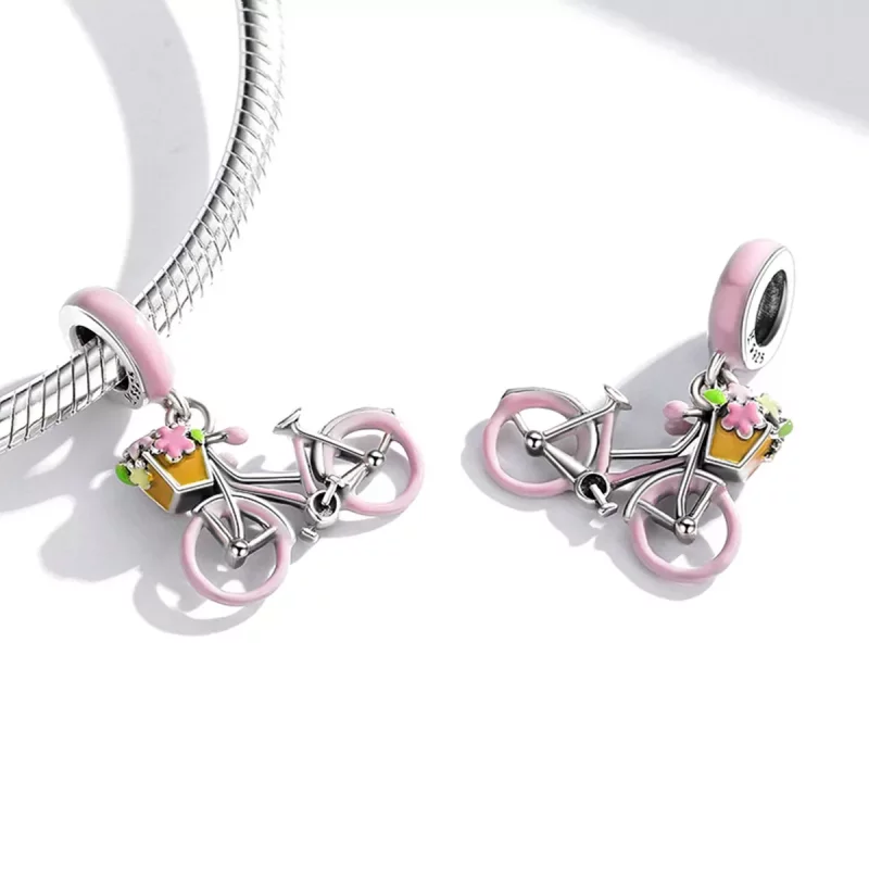 (afbeelding voor) Pandora Style Roze Fiets Hangende Bedel - SCC1975 - Bekijken 4