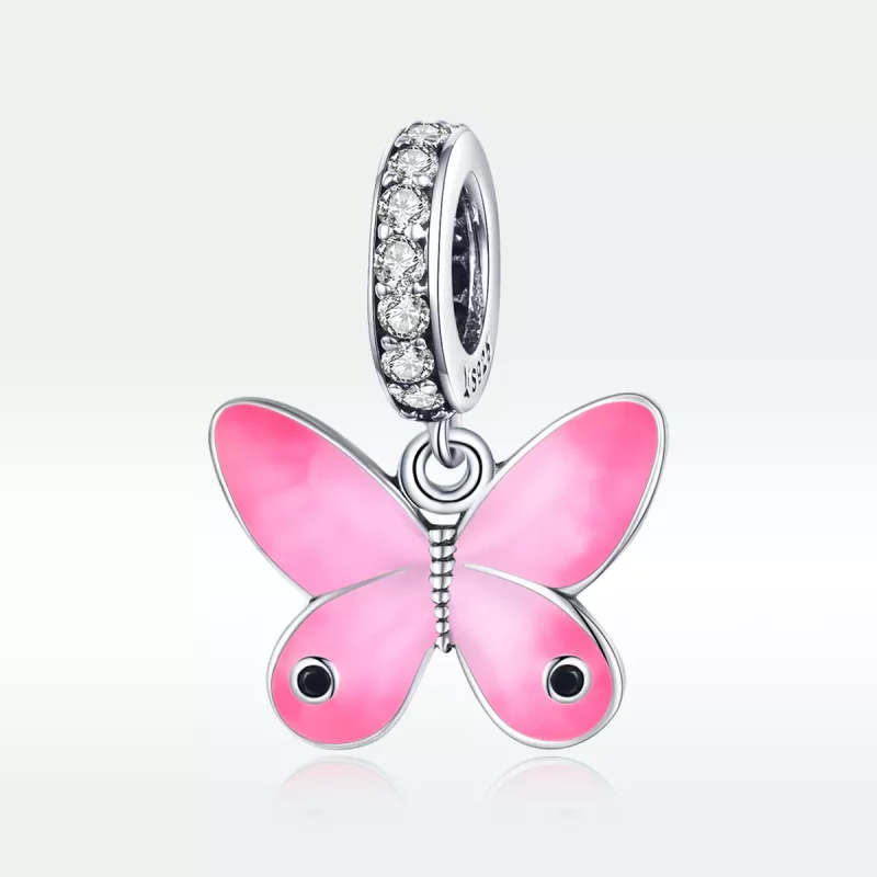 (afbeelding voor) Pandora Style Roze vlinder Hangende Bedel - SCC1728 - Bekijken 5