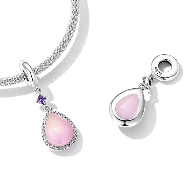 (afbeelding voor) Pandora Style Roze waterdruppel Hangende Bedel - SCC2272 - Bekijken 4