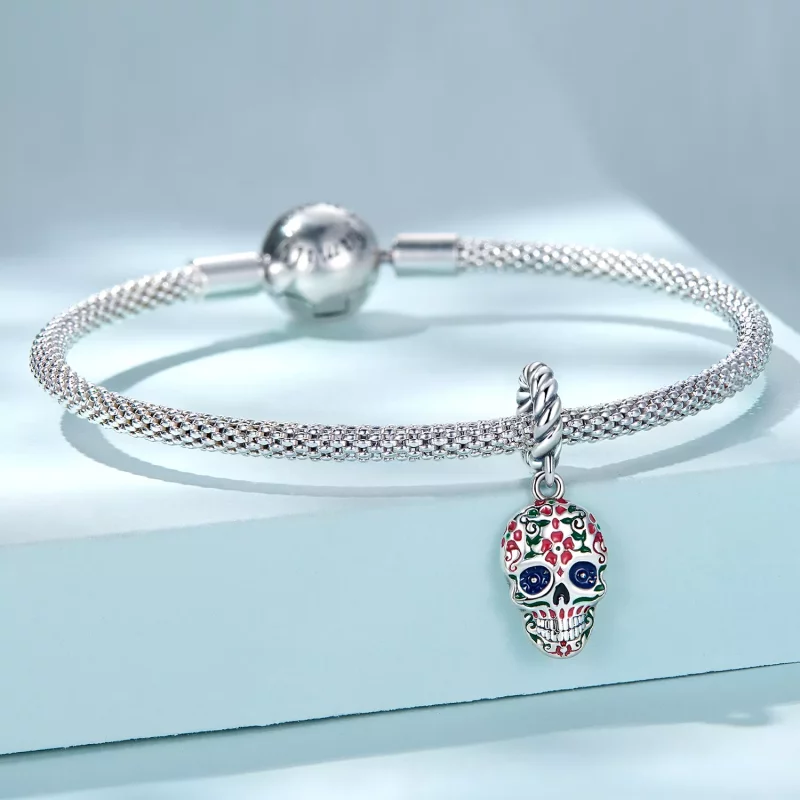 (afbeelding voor) Pandora Style Schedel Hangende Bedel - SCC2361 - Bekijken 3