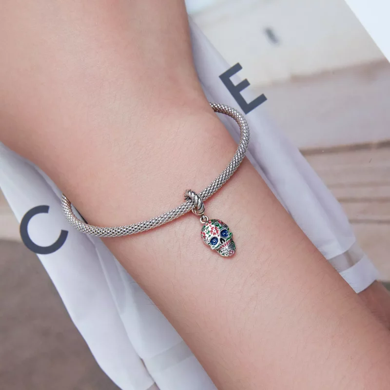 (afbeelding voor) Pandora Style Schedel Hangende Bedel - SCC2361 - Bekijken 5