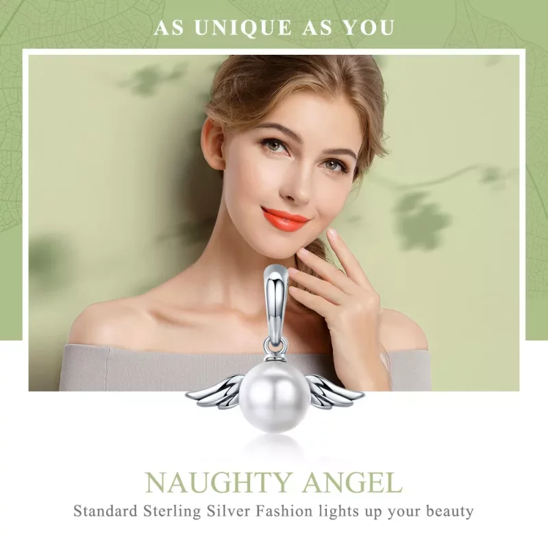 (afbeelding voor) Pandora Style Shell Angel Wings Hangende Bedel - SCC381 - Bekijken 5