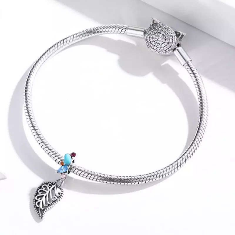 (afbeelding voor) Pandora Style Stijl bladeren Hangende Bedel - BSC455 - Bekijken 3