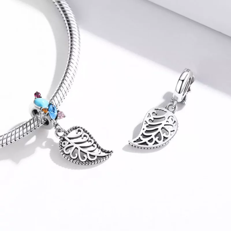(afbeelding voor) Pandora Style Stijl bladeren Hangende Bedel - BSC455 - Bekijken 4