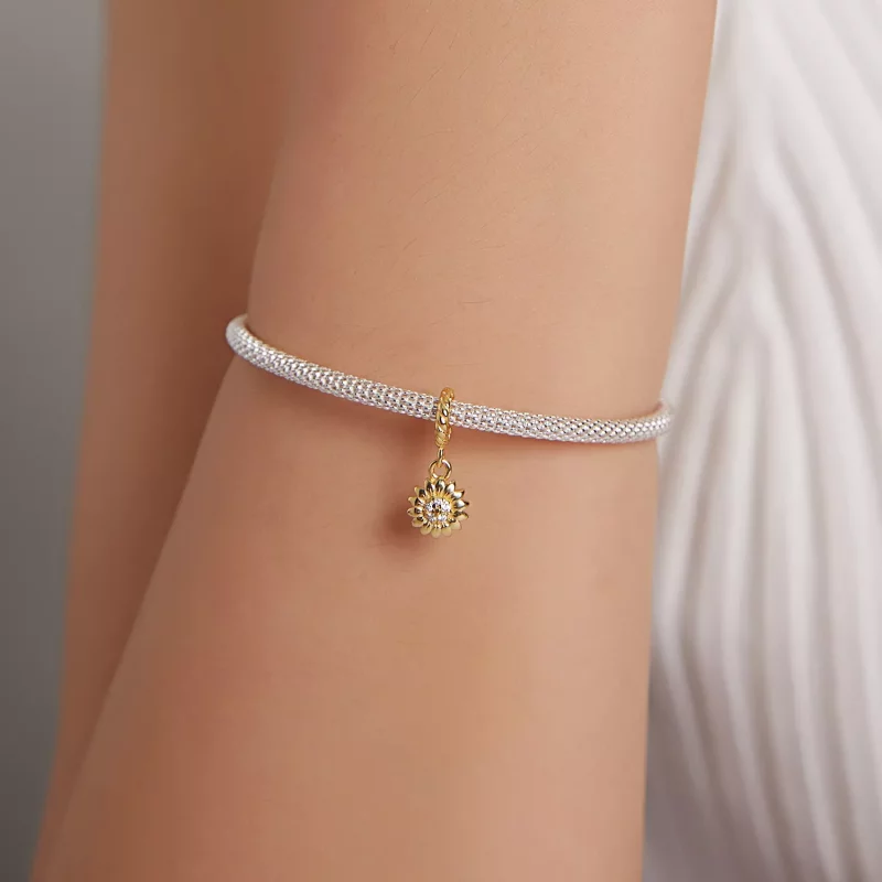 (afbeelding voor) Pandora Style Stralende Zonnebloem Hangende Bedel - BSX002-L - Bekijken 5