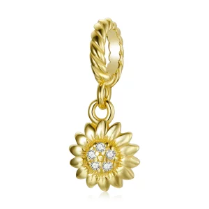 (afbeelding voor) Pandora Style Stralende Zonnebloem Hangende Bedel - BSX002-L
