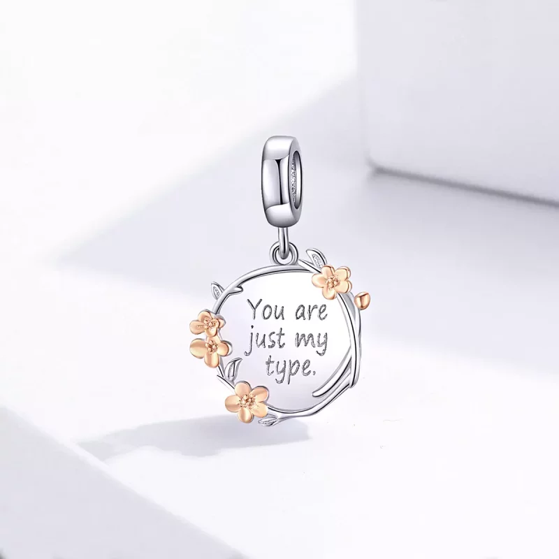 (afbeelding voor) Pandora Style Tweekleurig, je bent gewoon mijn type Hangende Bedel - BSC147 - Bekijken 2