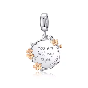 Pandora Style Tweekleurig, je bent gewoon mijn type Hangende Bedel - BSC147 (afbeelding voor) Pandora Style Tweekleurig, je bent gewoon mijn type Hangende Bedel - BSC147