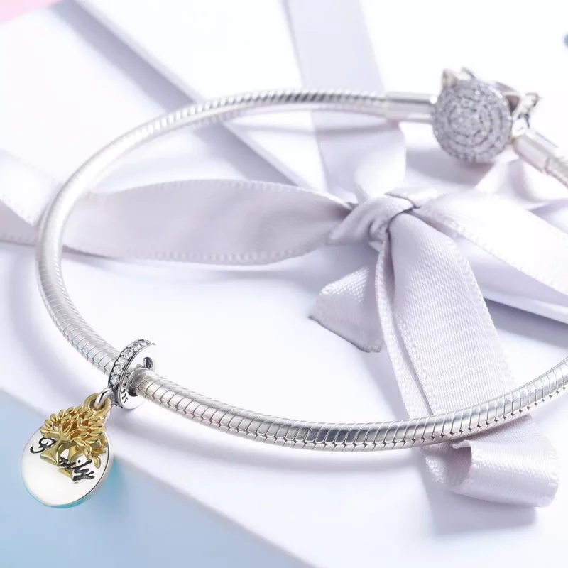 (afbeelding voor) Pandora Style Tweekleurige Vintage Levensboom Hangende Bedel - SCC816 - Bekijken 4