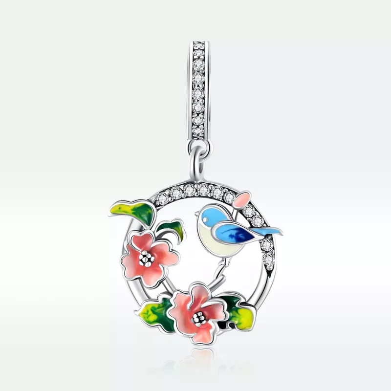 (afbeelding voor) Pandora Style Vogels & Bloemen Hangende Bedel - SCC1726 - Bekijken 5