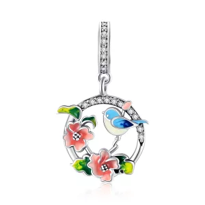 (afbeelding voor) Pandora Style Vogels & Bloemen Hangende Bedel - SCC1726