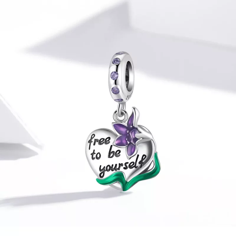 (afbeelding voor) Pandora Style Vrouwelijke Power-Love Paarse Iris Hangende Bedel - SCC2143 - Bekijken 2