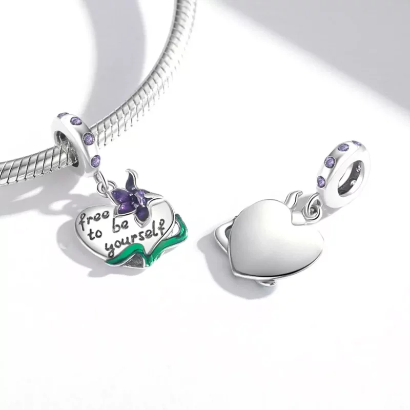 (afbeelding voor) Pandora Style Vrouwelijke Power-Love Paarse Iris Hangende Bedel - SCC2143 - Bekijken 4