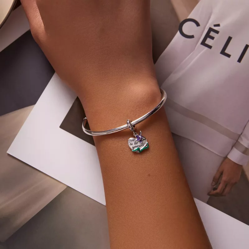 (afbeelding voor) Pandora Style Vrouwelijke Power-Love Paarse Iris Hangende Bedel - SCC2143 - Bekijken 5