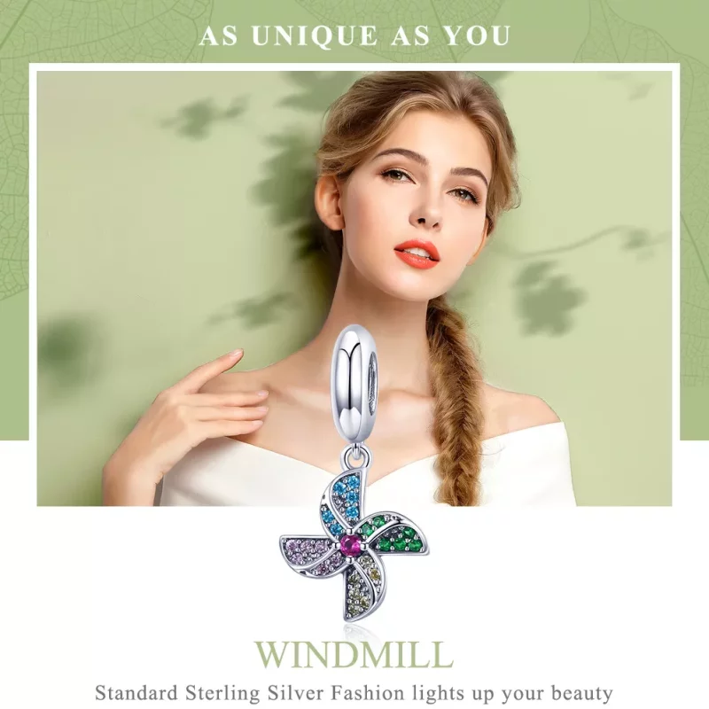 (afbeelding voor) Pandora Style Windmolen Hangende Bedel - SCC971 - Bekijken 6