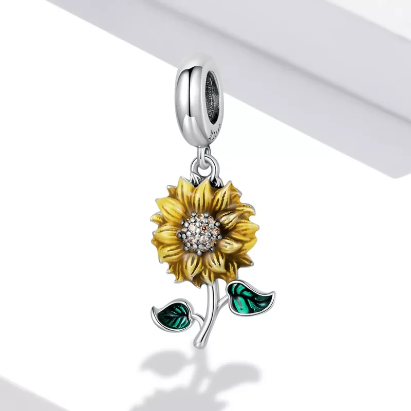 (afbeelding voor) Pandora Style Zonnebloem Hangende Bedel - SCC2079 - Bekijken 2