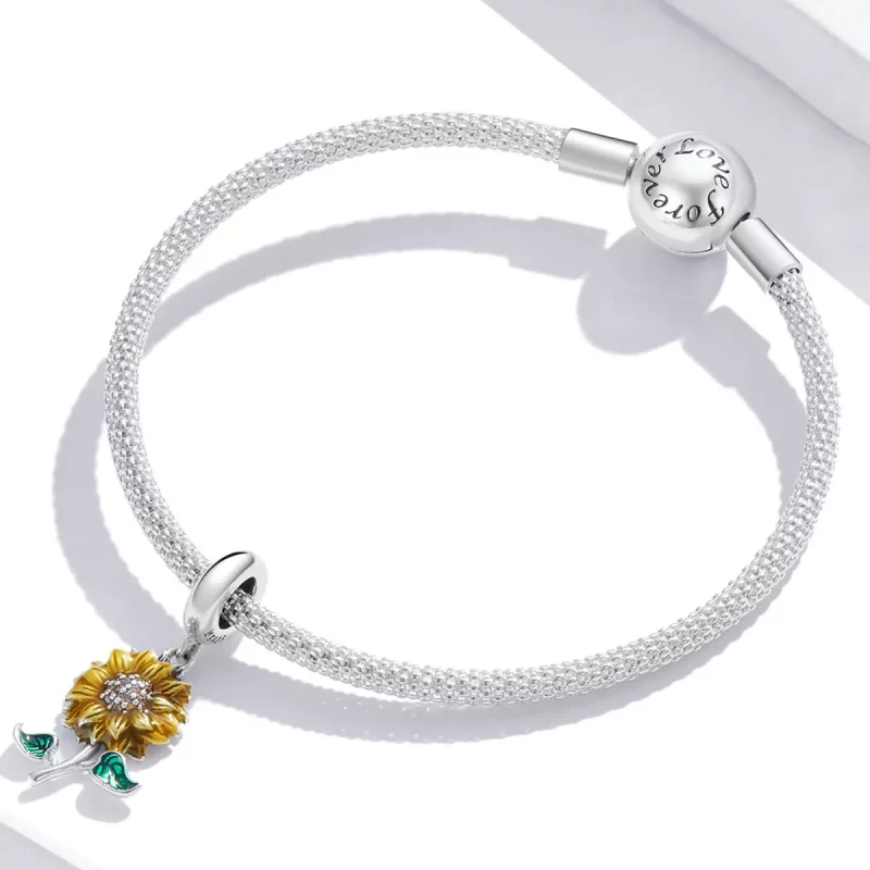 (afbeelding voor) Pandora Style Zonnebloem Hangende Bedel - SCC2079 - Bekijken 3