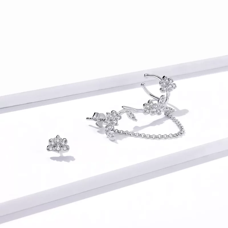 (afbeelding voor) Pandora Style Bloesems op Moshang Oorclip - BSE476 - Bekijken 2