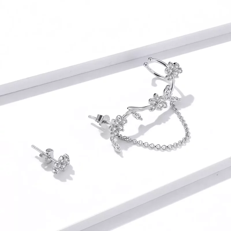 (afbeelding voor) Pandora Style Bloesems op Moshang Oorclip - BSE476 - Bekijken 4