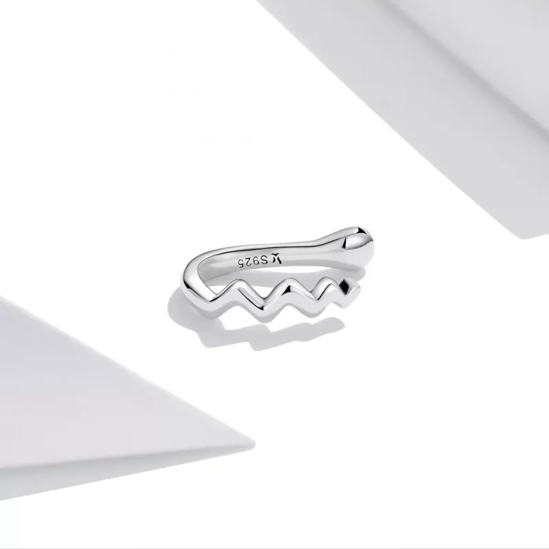 (afbeelding voor) Pandora Style Eenvoudige Golf Oorclip - SCE1313 - Bekijken 2